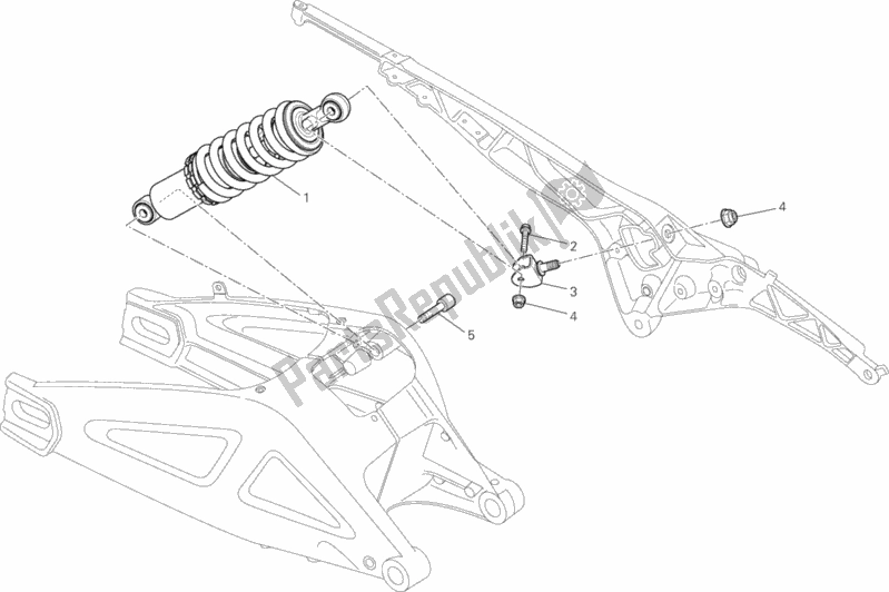 Alle onderdelen voor de Schokdemper Achter van de Ducati Monster 696 ABS USA 2013